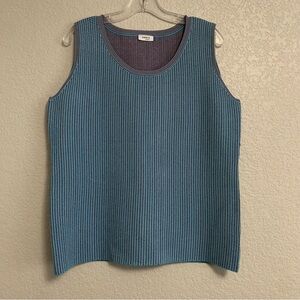 Akris Punto Sleeveless Tank Top Sweater Womens 14 Micro Check Print Stretch Knit